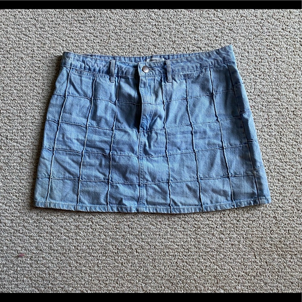 paneled forever 21 jean skirt